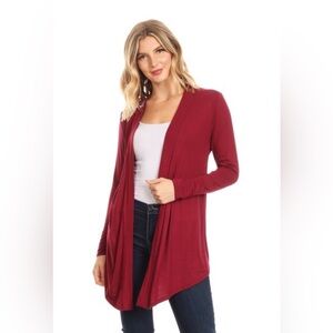 Elegant Burgundy Women's Cardigan